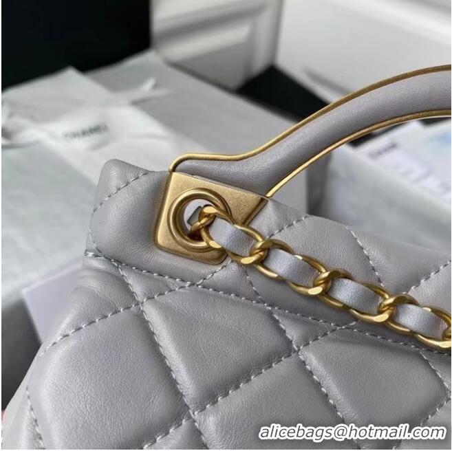 Shop Grade Chanel Flap Shoulder Bag Original leather AS2438 grey