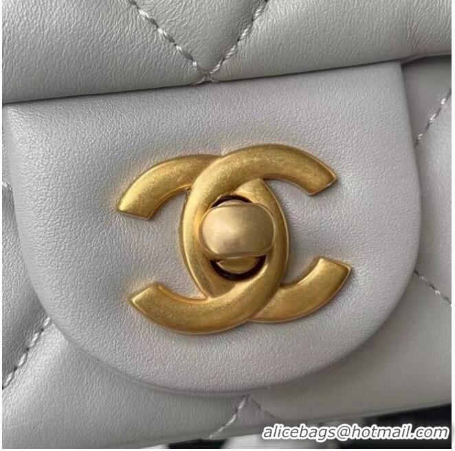 Shop Grade Chanel Flap Shoulder Bag Original leather AS2438 grey