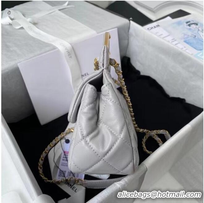 Shop Grade Chanel Flap Shoulder Bag Original leather AS2438 grey