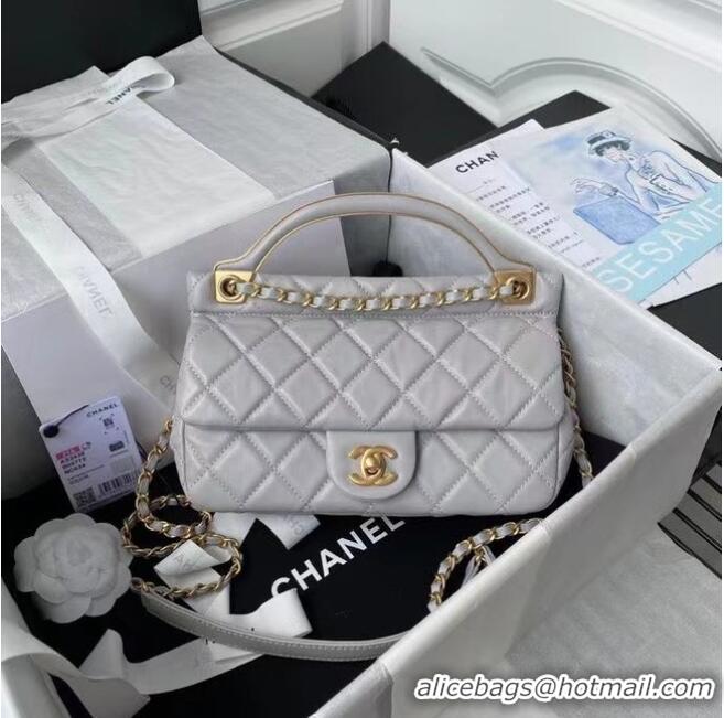 Shop Grade Chanel Flap Shoulder Bag Original leather AS2438 grey