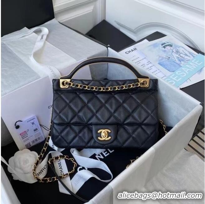 New Style Chanel Flap Shoulder Bag Original leather AS2438 black