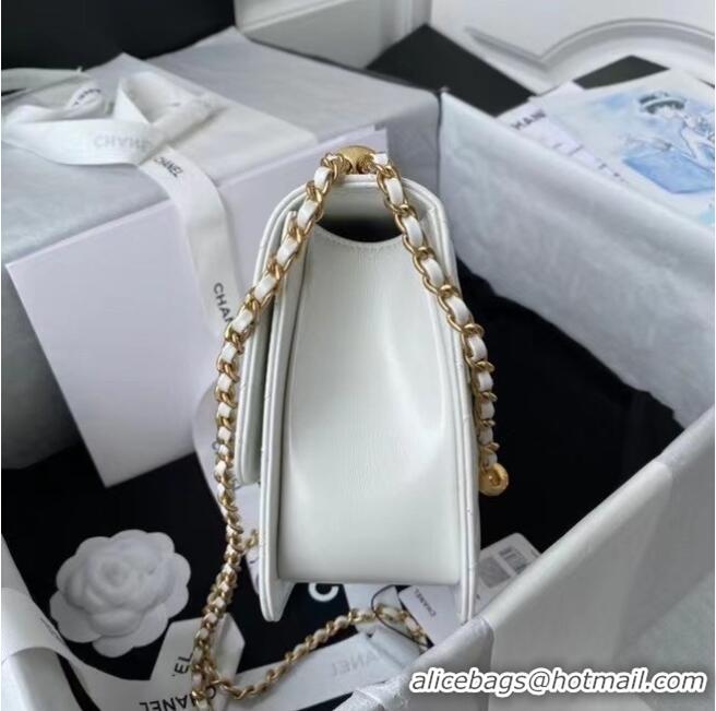 Buy Discount Chanel Flap Shoulder Bag Original leather AS2649 white