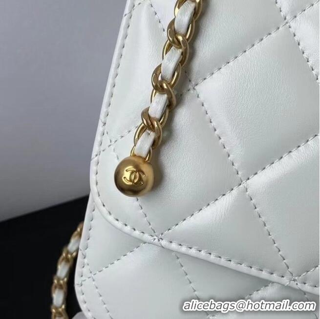 Buy Discount Chanel Flap Shoulder Bag Original leather AS2649 white