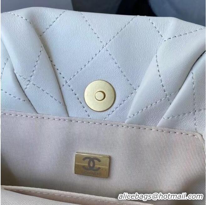 Hot Sell Cheap CHANEL Top Handle Leather Bag AS2609 White