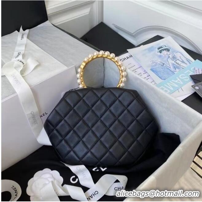 Buy Inexpensive CHANEL Top Handle Leather Bag AS2609 black