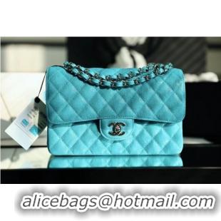 Good Product Chanel Small Classic Handbag Grained Calfskin Caviar & silver-Tone Metal A01113 Green