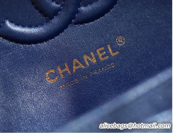 Good Price Chanel Small Classic Handbag Grained Calfskin Caviar & silver-Tone Metal A01113 Blue