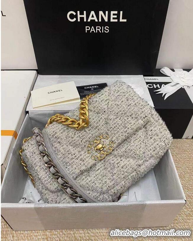 Buy Cheap Chanel 19 flap bag Tweed AS1160 Gray