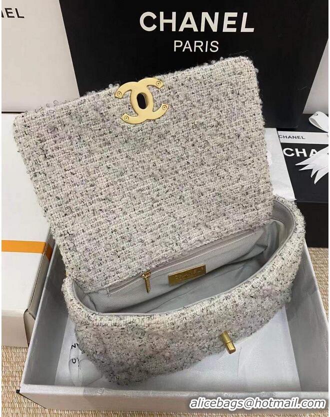 Buy Cheap Chanel 19 flap bag Tweed AS1160 Gray