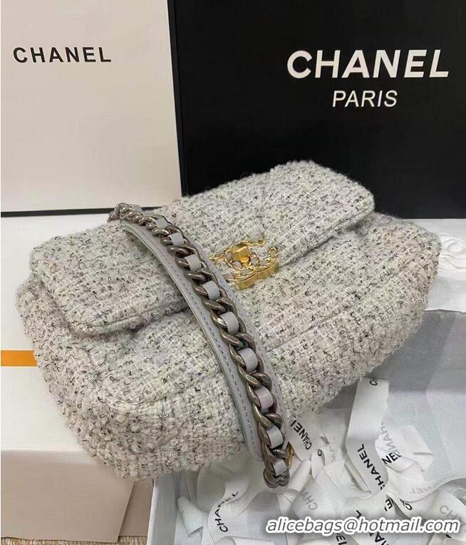 Buy Cheap Chanel 19 flap bag Tweed AS1160 Gray