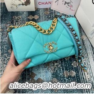 Most Popular CHANEL 19 Flap Canvas Bag AS1160 AS1161 AS1162 Blue