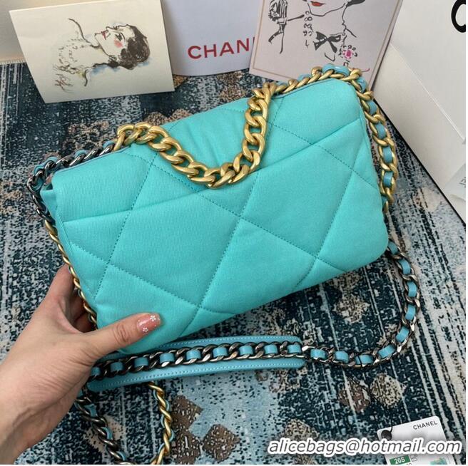 Most Popular CHANEL 19 Flap Canvas Bag AS1160 AS1161 AS1162 Blue