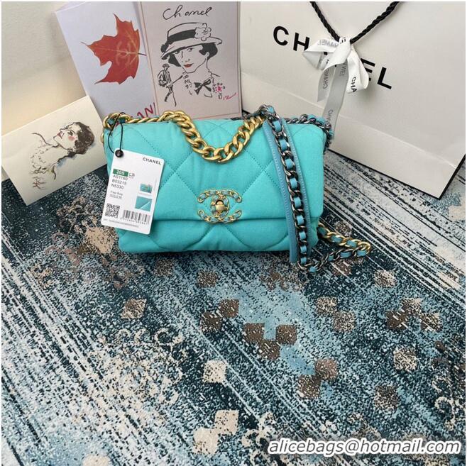 Most Popular CHANEL 19 Flap Canvas Bag AS1160 AS1161 AS1162 Blue