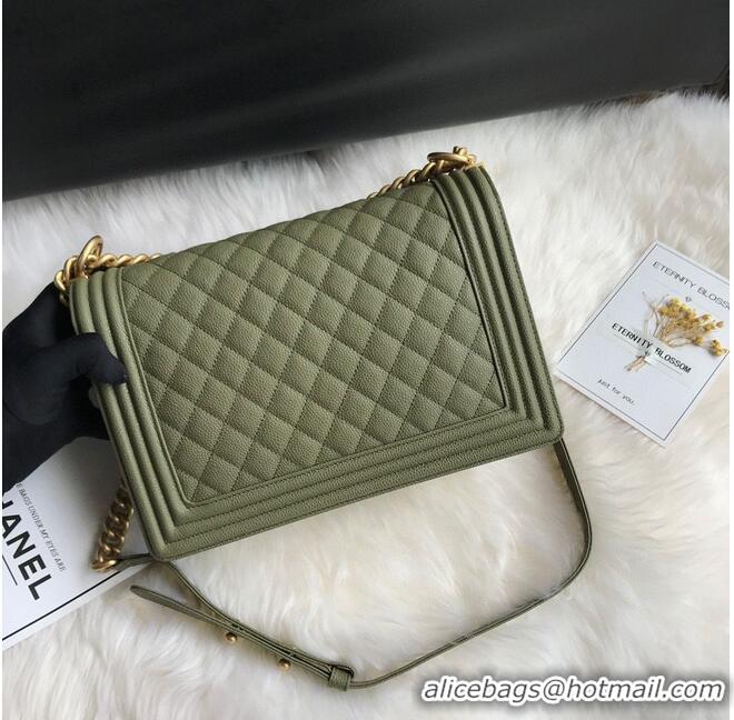 Famous Brand Boy Chanel Flap Bags Original Caviar Leather A67088 Dark Green