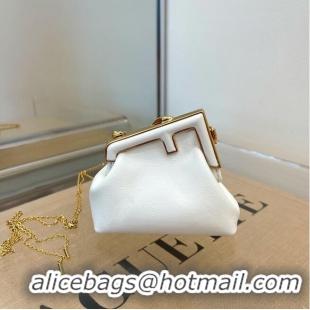 Good Quality Fendi Original Leather Mini Clutch Bag 56831 White