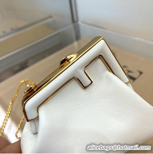 Good Quality Fendi Original Leather Mini Clutch Bag 56831 White