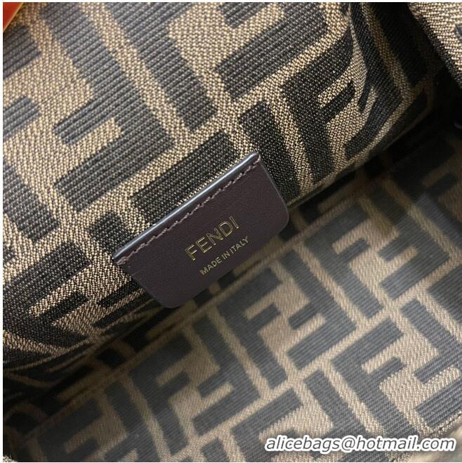 Top Quality Fendi Original lambswool Leather Medium Clutch Bag 56835 Nude