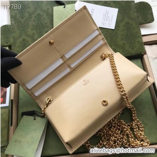 Low Price Gucci Horsebit 1955 wallet with chain 621892 Beige