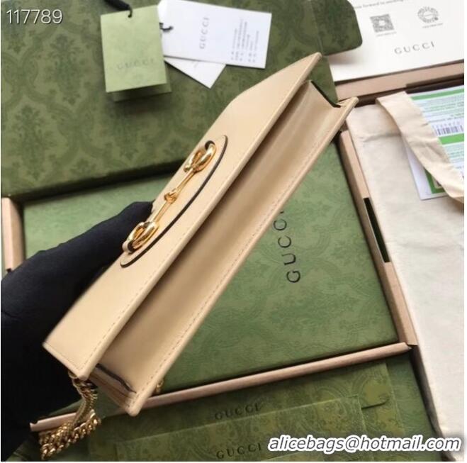 Low Price Gucci Horsebit 1955 wallet with chain 621892 Beige