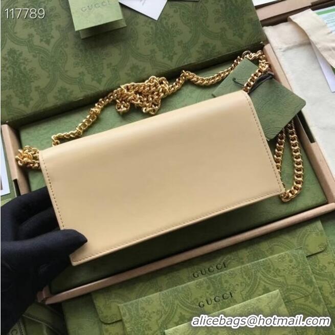 Low Price Gucci Horsebit 1955 wallet with chain 621892 Beige