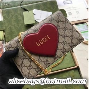 Top Quality Gucci Horsebit 1955 wallet with chain 648948 brown