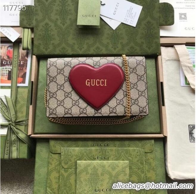 Top Quality Gucci Horsebit 1955 wallet with chain 648948 brown