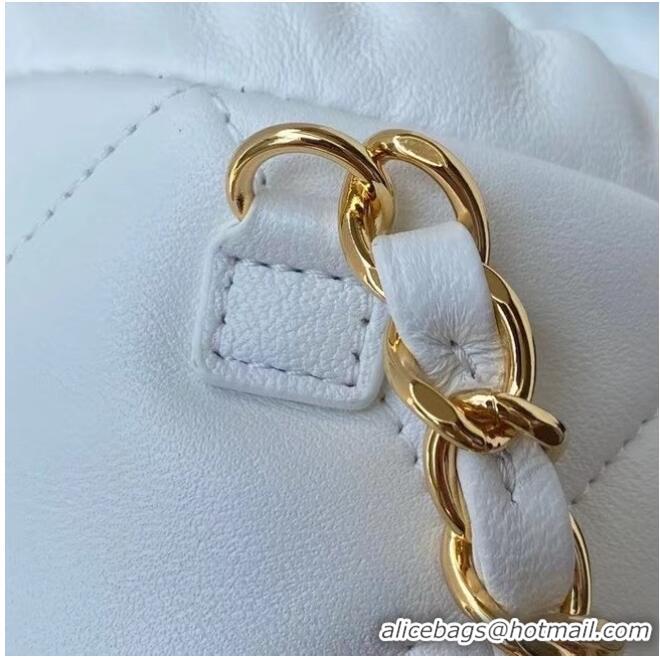 Promotional Chanel Drawstring Bag Lambskin & Gold Metal AP2330 White