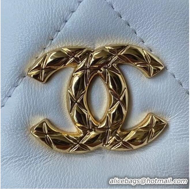 Promotional Chanel Drawstring Bag Lambskin & Gold Metal AP2330 White