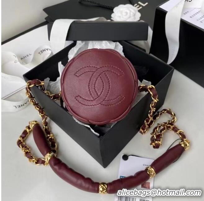 Buy Discount Chanel Drawstring Bag Lambskin & Gold Metal AP2330 Wine