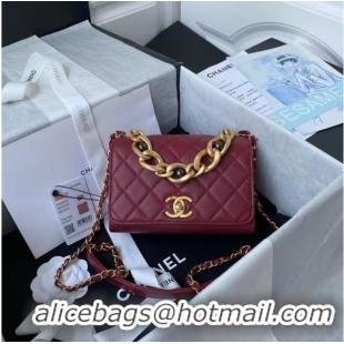 Cheapest Chanel Flap Shoulder Bag Original leather AS2638 Wine