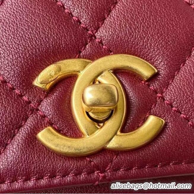 Cheapest Chanel Flap Shoulder Bag Original leather AS2638 Wine