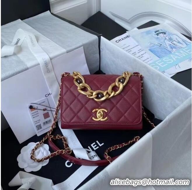 Cheapest Chanel Flap Shoulder Bag Original leather AS2638 Wine