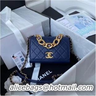 Buy Grade Chanel Flap Shoulder Bag Original leather AS2638 blue