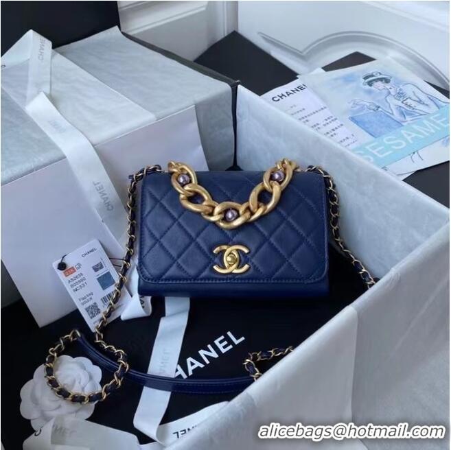 Buy Grade Chanel Flap Shoulder Bag Original leather AS2638 blue