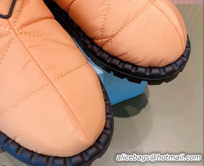 Best Grade Prada Padded Nylon Fabric Slippers 081603 Apricot 2021