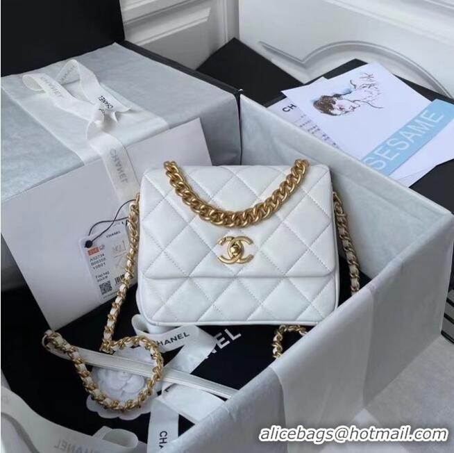 Top Quality Chanel Flap Shoulder Bag Original leather AS2733 white