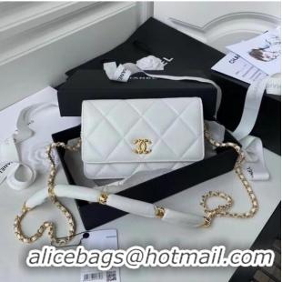 Luxury Inexpensive Chanel Flap Shoulder Bag mini Original leather AS2755 white