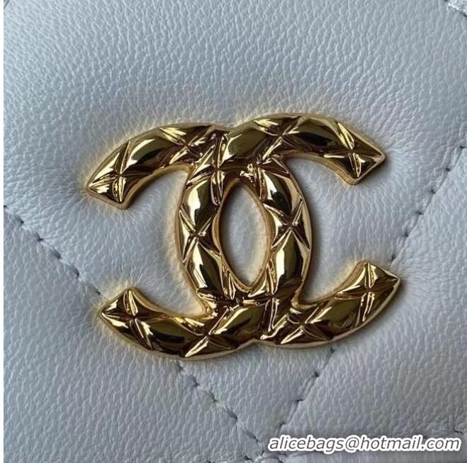 Luxury Inexpensive Chanel Flap Shoulder Bag mini Original leather AS2755 white