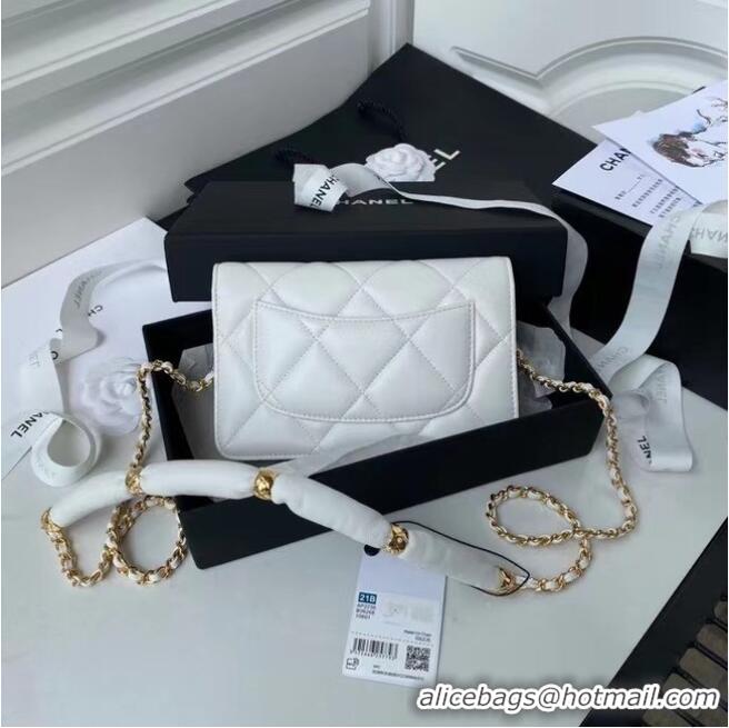 Luxury Inexpensive Chanel Flap Shoulder Bag mini Original leather AS2755 white