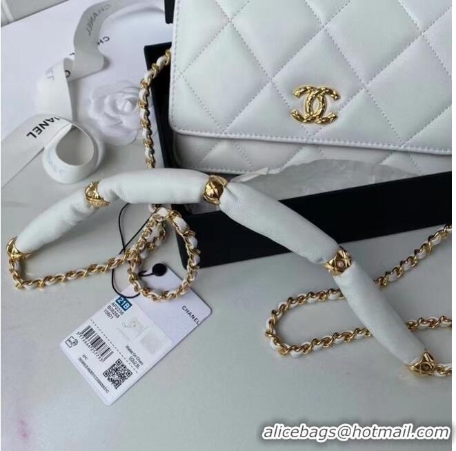 Luxury Inexpensive Chanel Flap Shoulder Bag mini Original leather AS2755 white