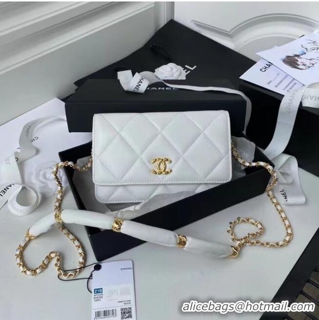 Luxury Inexpensive Chanel Flap Shoulder Bag mini Original leather AS2755 white