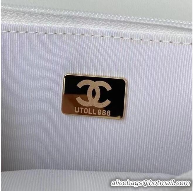 Luxury Inexpensive Chanel Flap Shoulder Bag mini Original leather AS2755 white