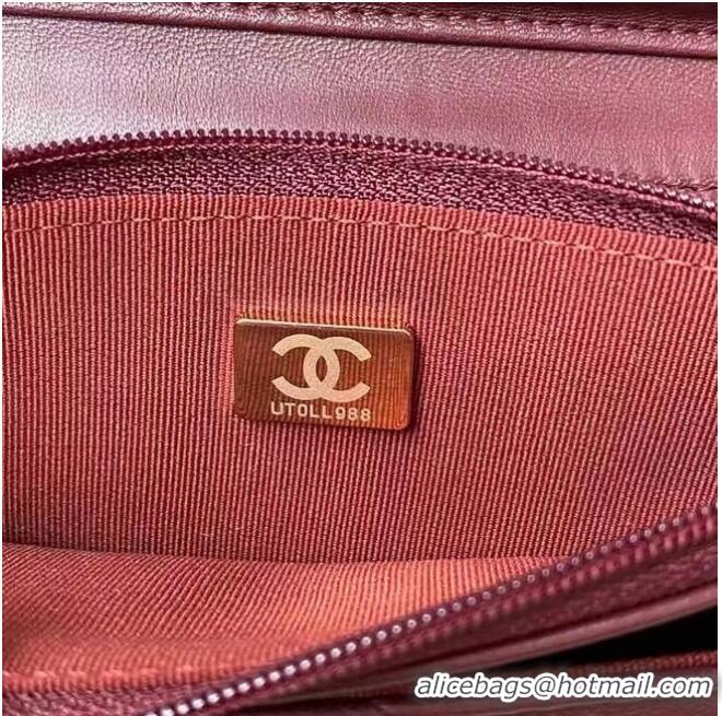 Spot Bulk Chanel Flap Shoulder Bag mini Original leather AS2755 Wine