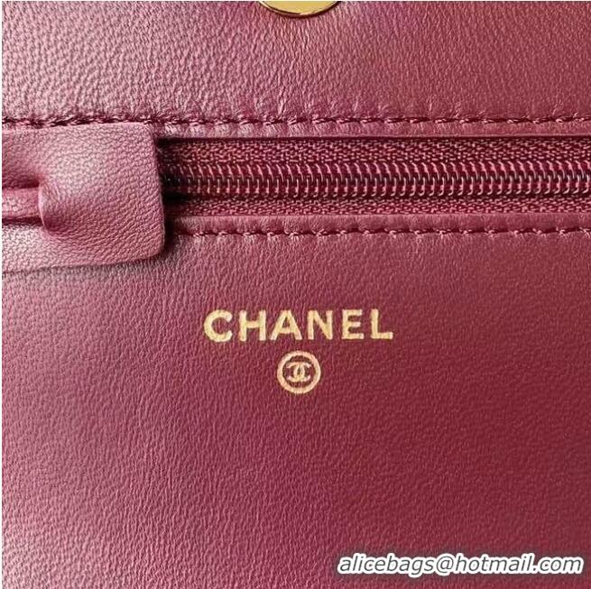 Spot Bulk Chanel Flap Shoulder Bag mini Original leather AS2755 Wine