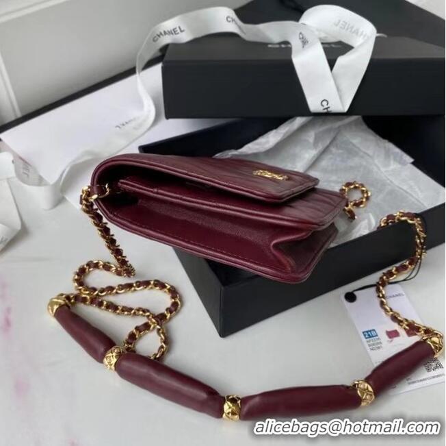 Spot Bulk Chanel Flap Shoulder Bag mini Original leather AS2755 Wine