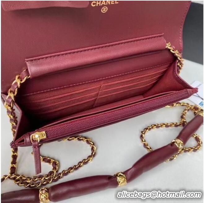 Spot Bulk Chanel Flap Shoulder Bag mini Original leather AS2755 Wine