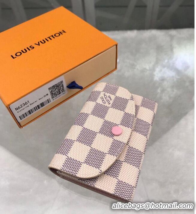 Promotional Louis Vuitton Damier Azur Canvas Rosalie Coin Purse Wallet N61276 Pink