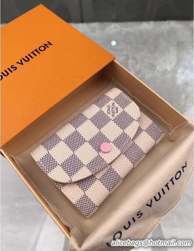 Promotional Louis Vuitton Damier Azur Canvas Rosalie Coin Purse Wallet N61276 Pink