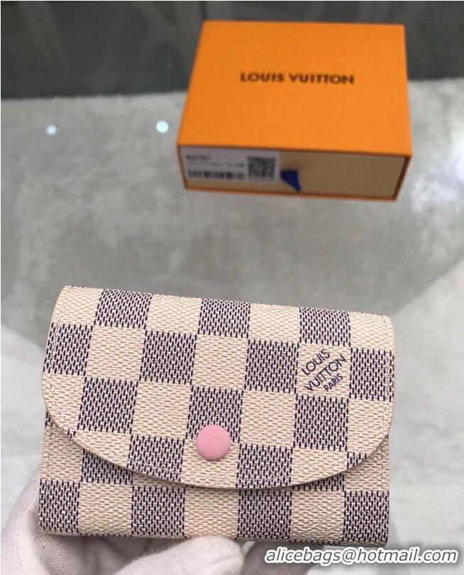 Promotional Louis Vuitton Damier Azur Canvas Rosalie Coin Purse Wallet N61276 Pink