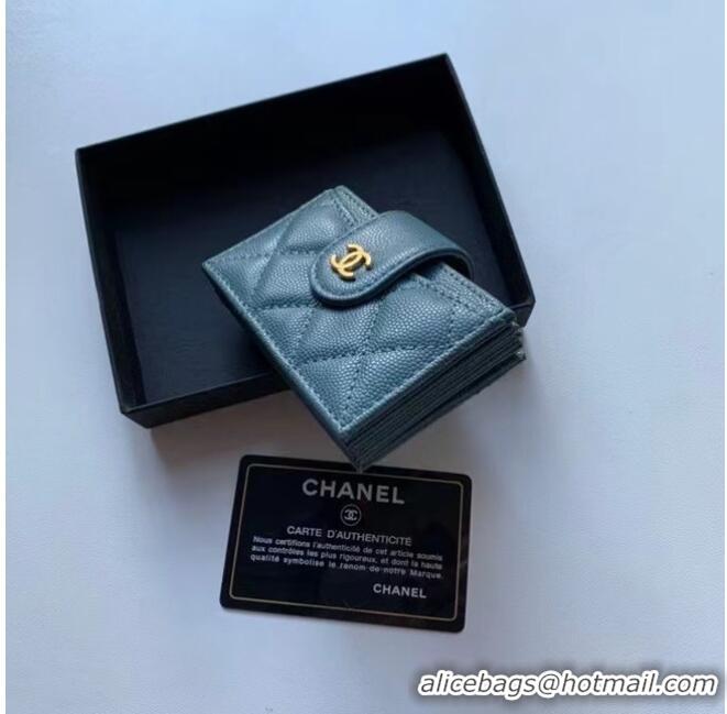 Buy Discount Chanel card holder AP0342 blue